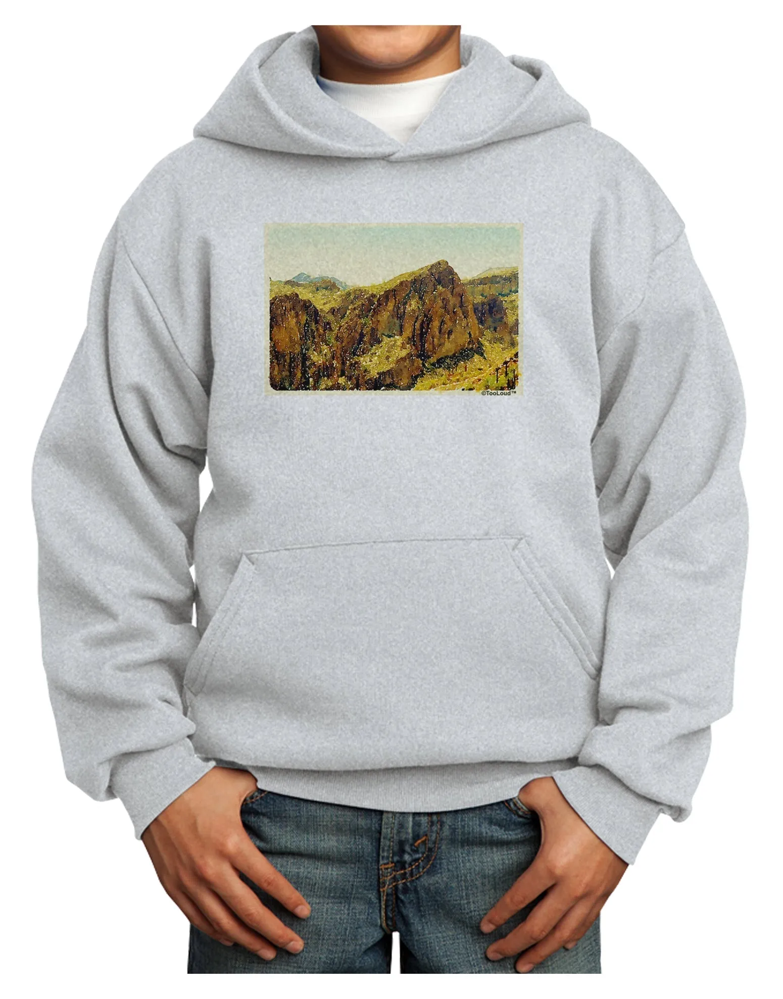 Arizona Mountains Watercolor Youth Hoodie Pullover Sweatshirt