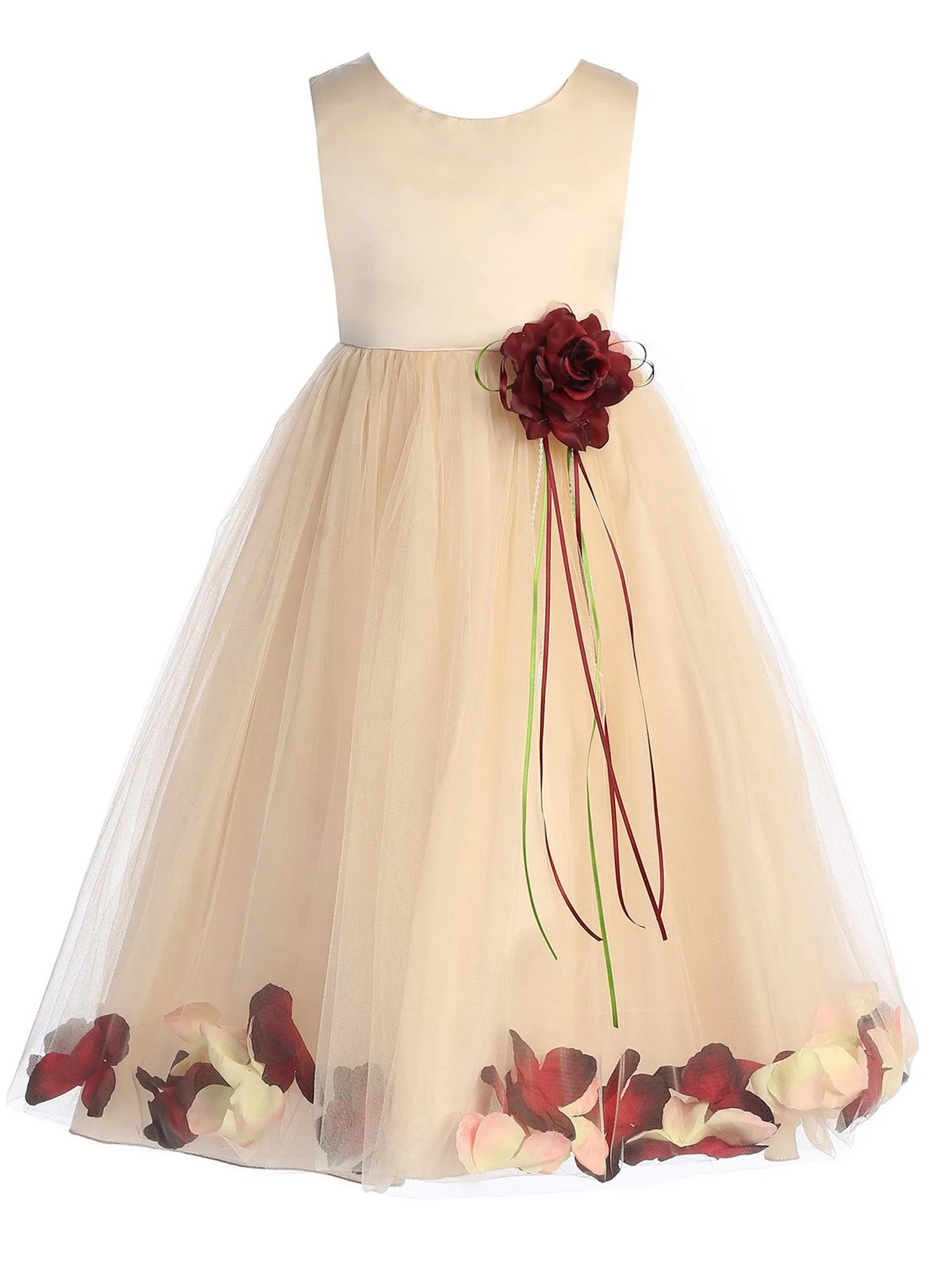 Big Girls Blush Satin Top Without Sash Petal Plus Size Dress 16.5-20.5