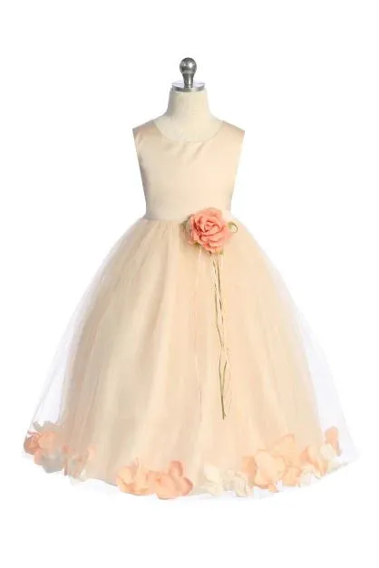 Big Girls Blush Satin Top Without Sash Petal Plus Size Dress 16.5-20.5