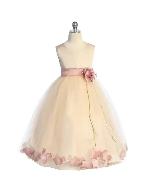 Big Girls Blush Satin Top Without Sash Petal Plus Size Dress 16.5-20.5
