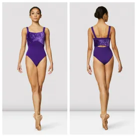 Bloch - Velvet Front Bodice Wide Strap Leotard - Child (TWL1015) - Amethyst (GSO)