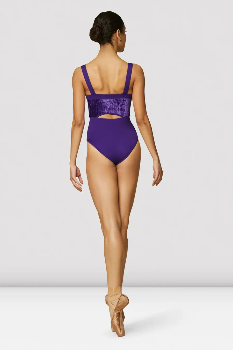 Bloch - Velvet Front Bodice Wide Strap Leotard - Child (TWL1015) - Amethyst (GSO)