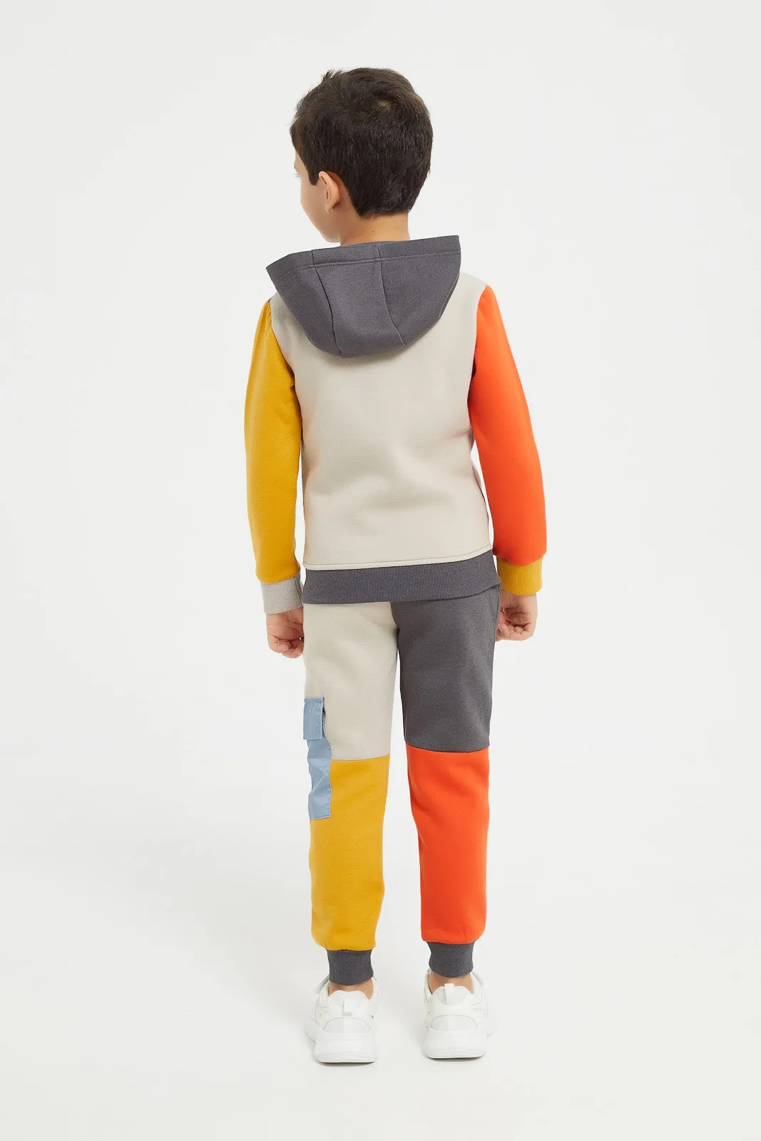 Boys Assorted Paneled Hooded Sweatshirt With Jog Pants (2 Piece)