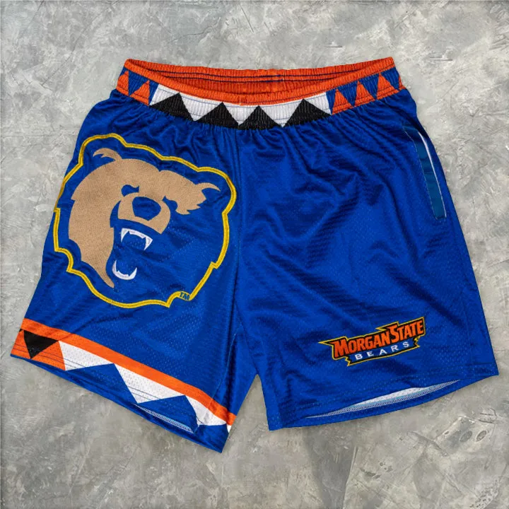 Breathable mesh print track shorts