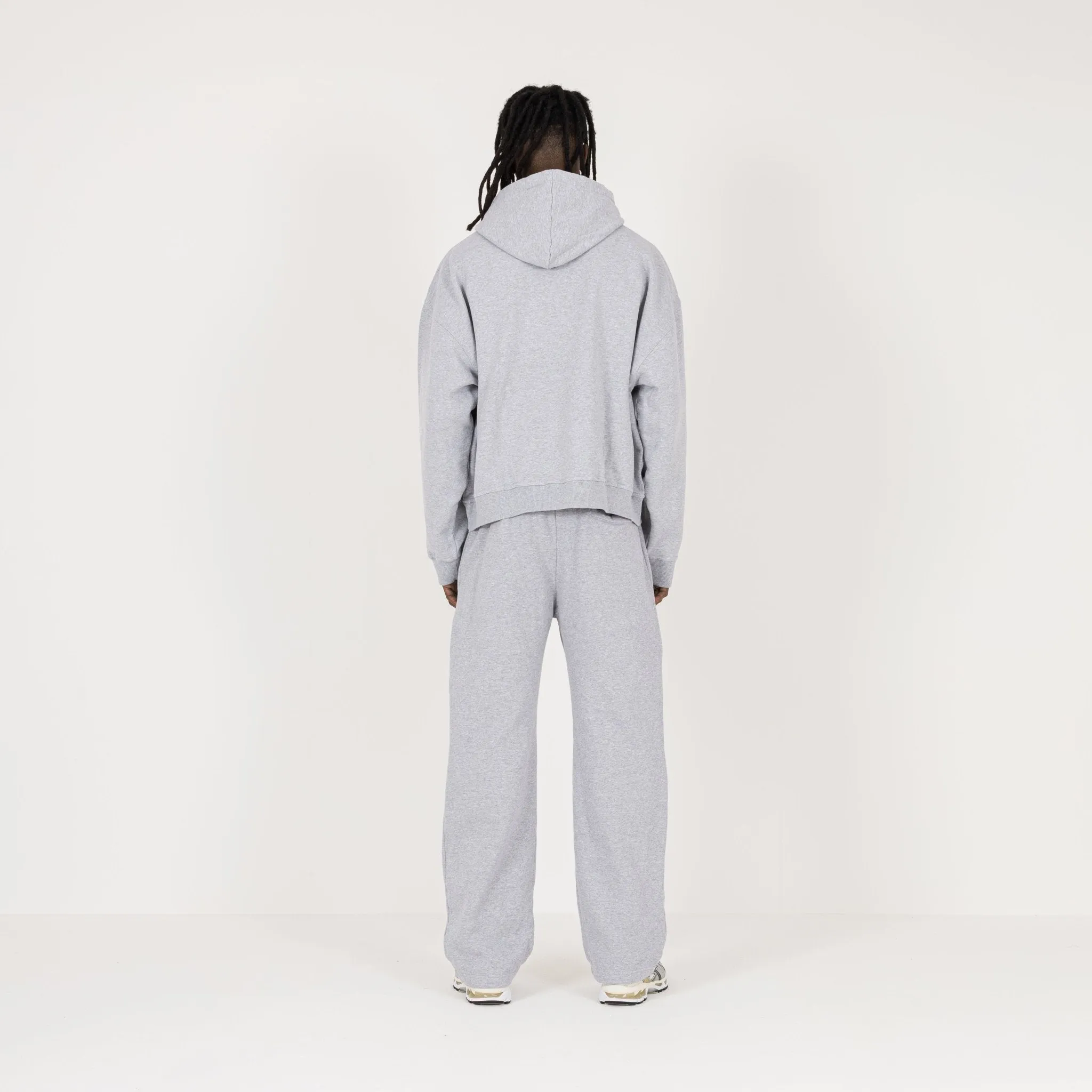 Cropped Hoodie - Light Marl Grey