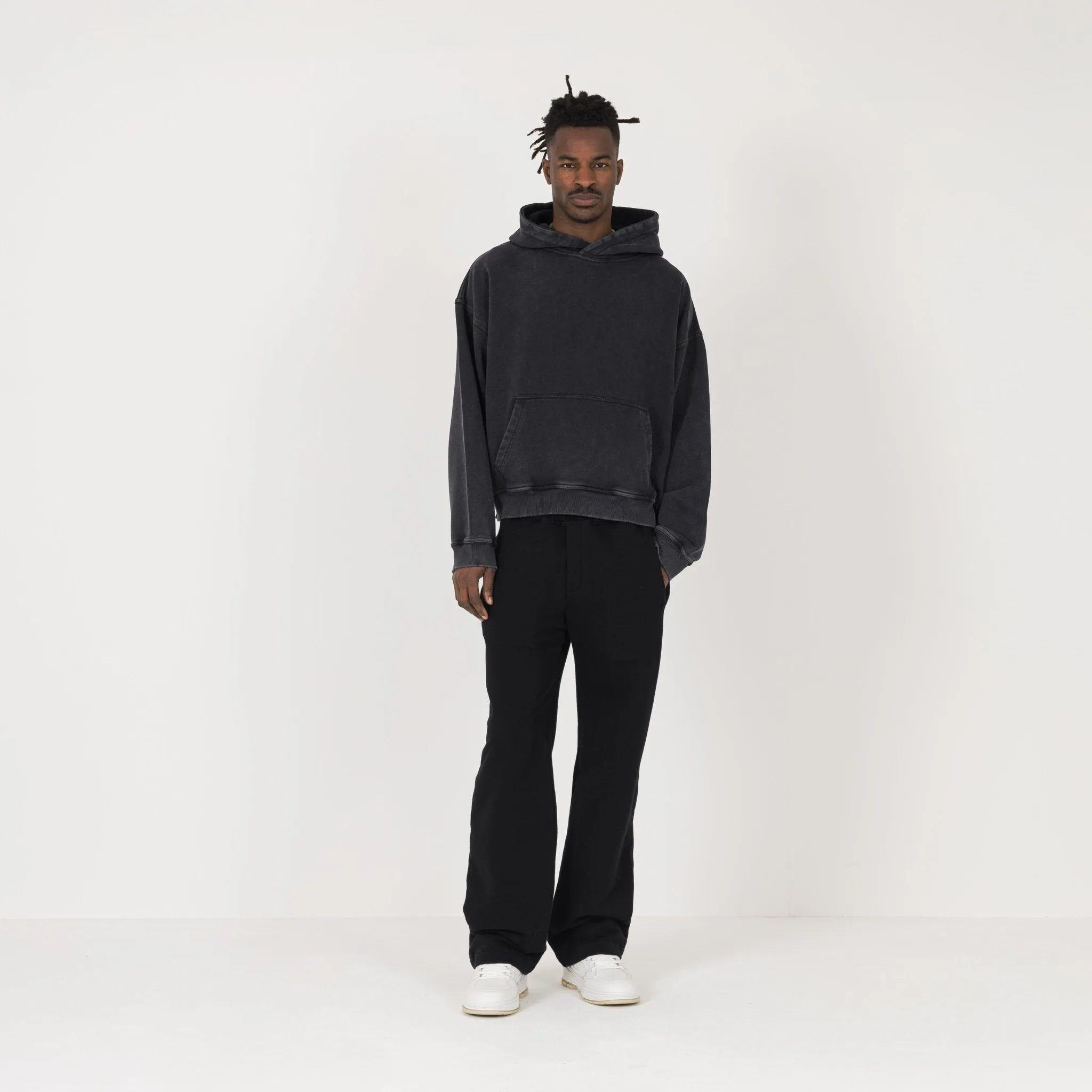 Cropped Hoodie - Vintage Black