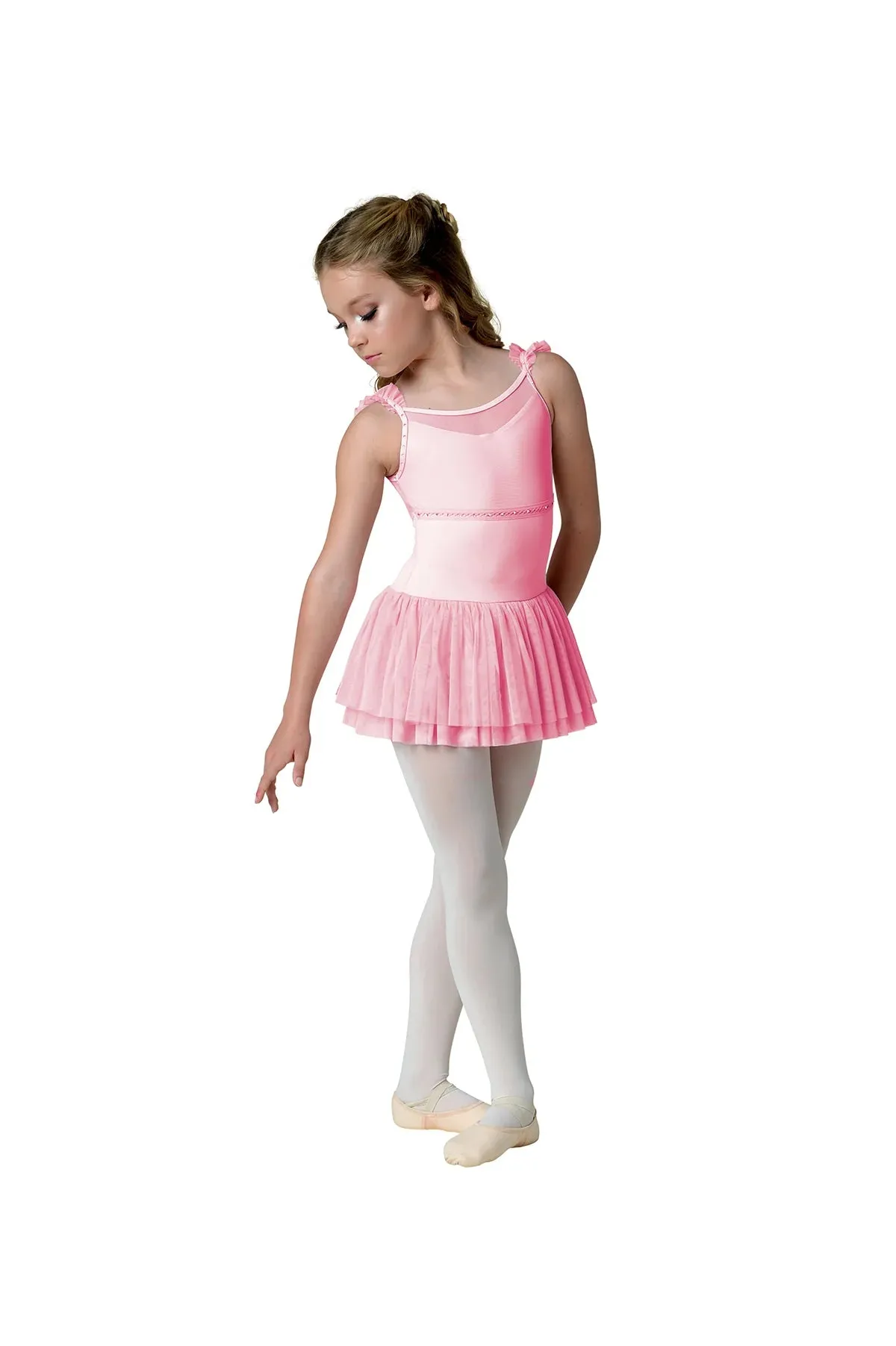 Danz N Motion - Kids Bria Ruffle Strap Camisole Dress - Child (22203C) - Pink