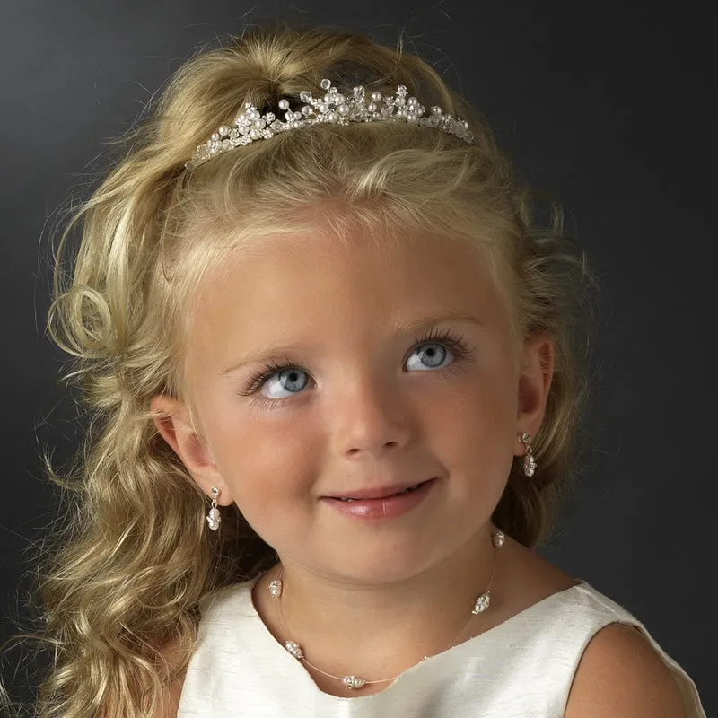 Darling Child's Double Pearl Illusion Jewelry Set