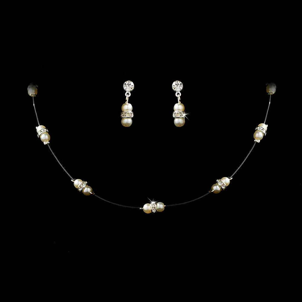 Darling Child's Double Pearl Illusion Jewelry Set