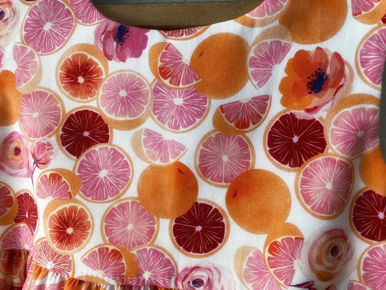 Dress, Pink Grapefruit Cotton Girls Sundress