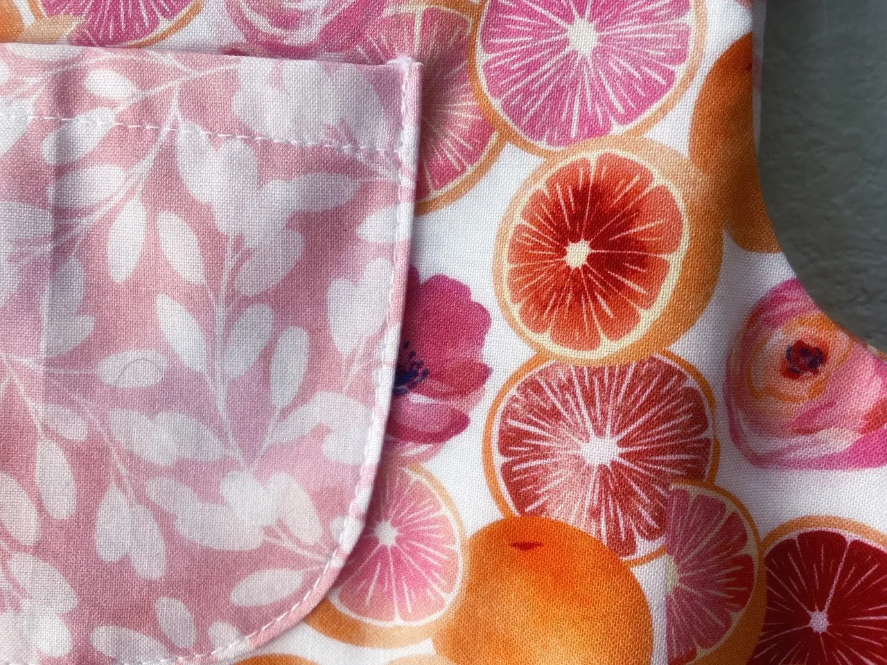 Dress, Pink Grapefruit Cotton Girls Sundress