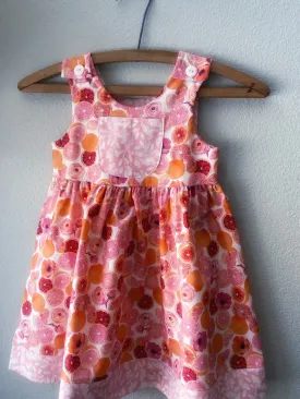 Dress, Pink Grapefruit Cotton Girls Sundress