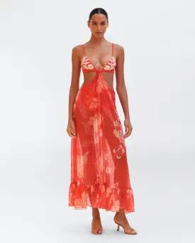 EDEN ROCK EMBROIDERED FLOWER BEACH DRESS