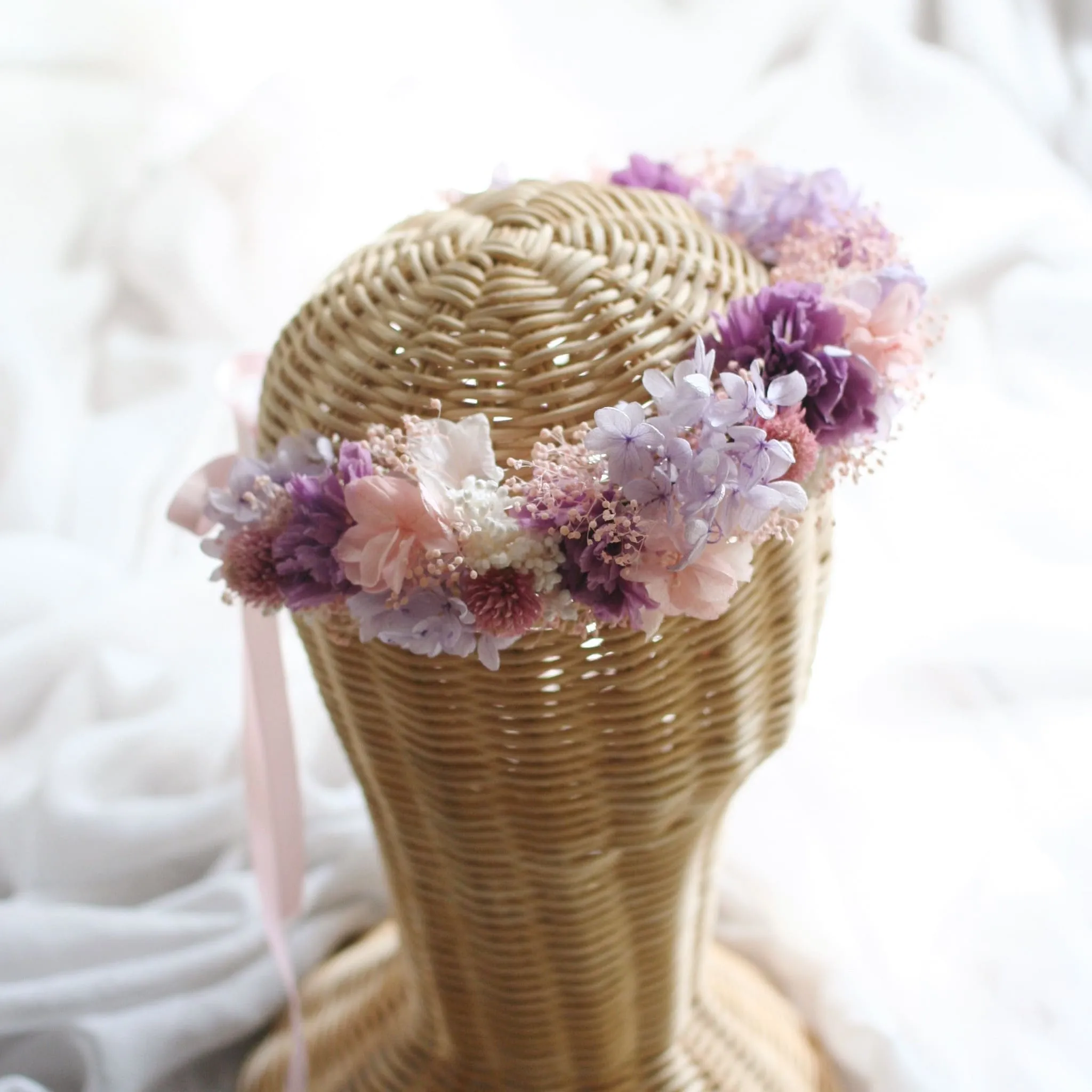 Everlasting Flower Crown LAVENDER LILAC