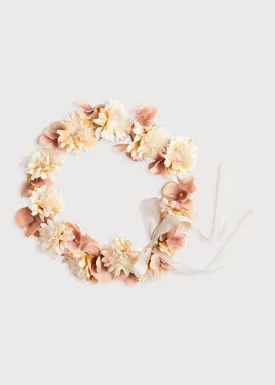Flower Pearl Detail Crown in Pink