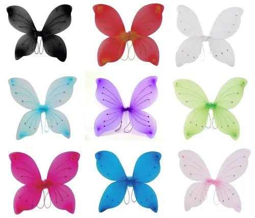 Girls Butterfly Fairy Angel Wing, Wand And Hairband (pink)