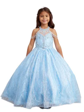 Girls Dangling Beads Choker Style Pageant Dress 8-12