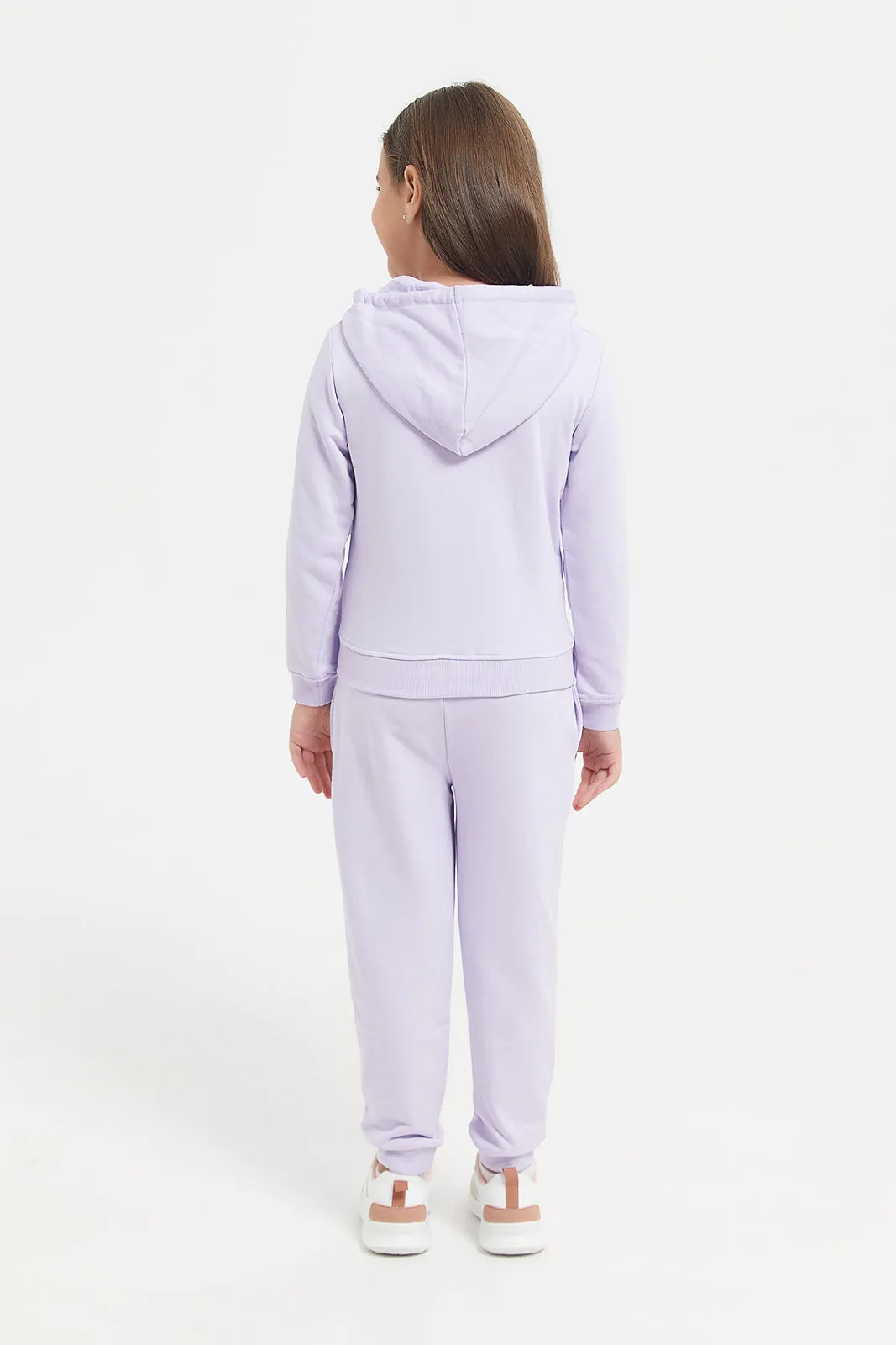 Girls Lilac Zip Thru Jogger Set (2 Piece)