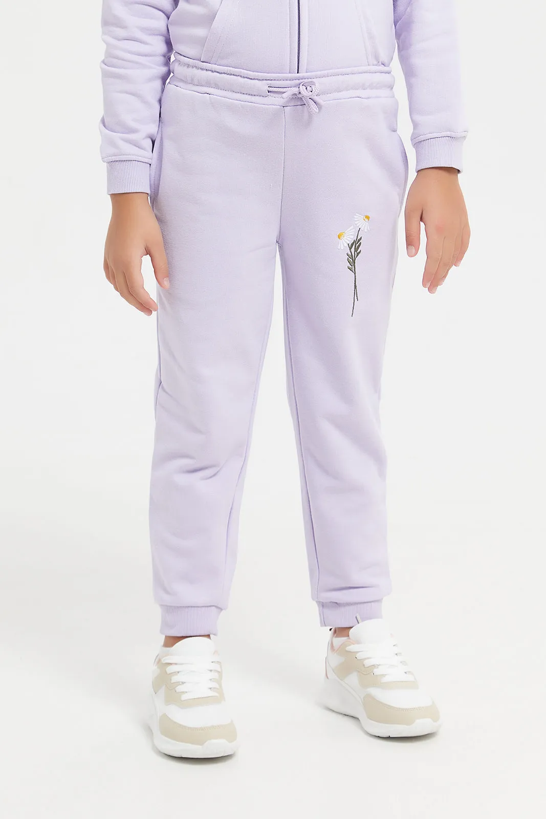 Girls Lilac Zip Thru Jogger Set (2 Piece)