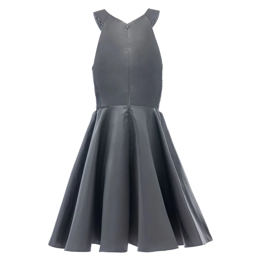 Gray Cardona Pearl Halter Dress