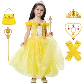 Halloween cosplay costumes Girls' sequin off-shoulder princess dress Fairy Tale Princess Dream Dress Carnival Birthday Party Evening Dress