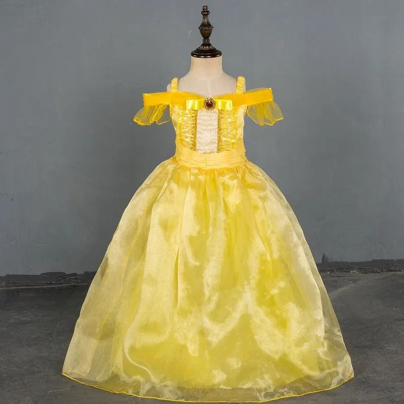 Halloween cosplay costumes Girls' sequin off-shoulder princess dress Fairy Tale Princess Dream Dress Carnival Birthday Party Evening Dress
