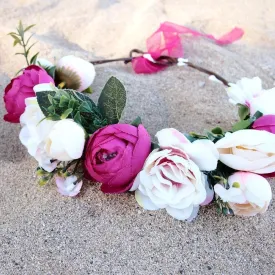 Hippie Pink Flower Crown