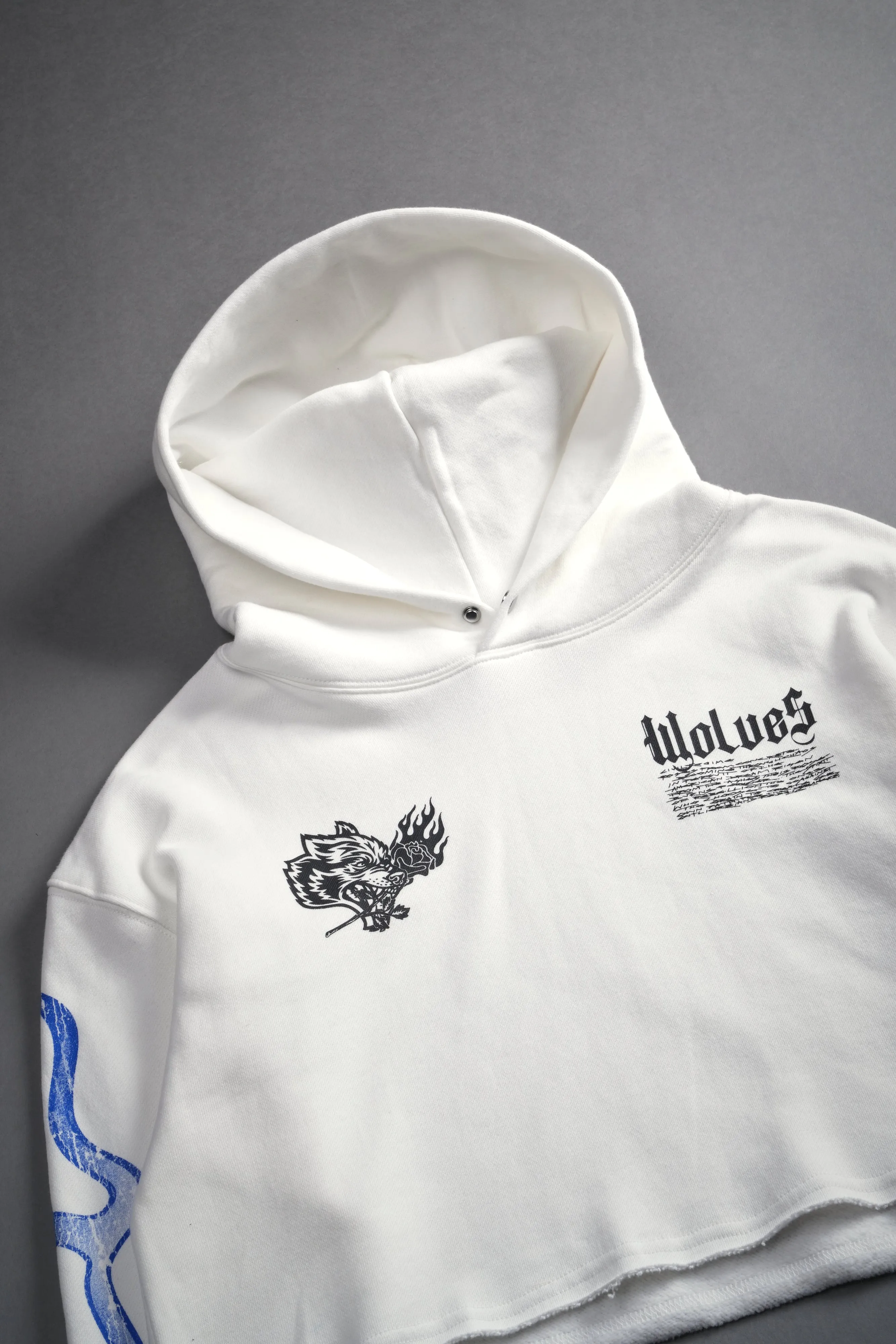 Infernal Bloom "Pierce" (Cropped) Hoodie in Cream