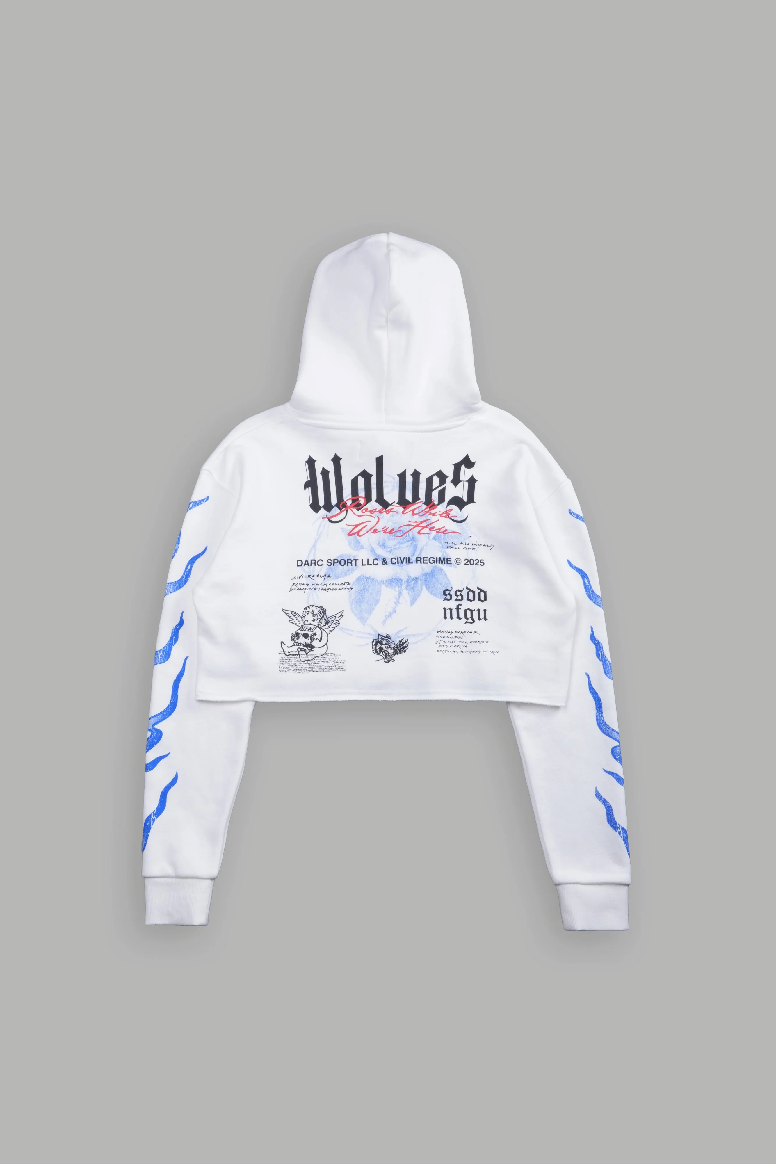 Infernal Bloom "Pierce" (Cropped) Hoodie in Cream