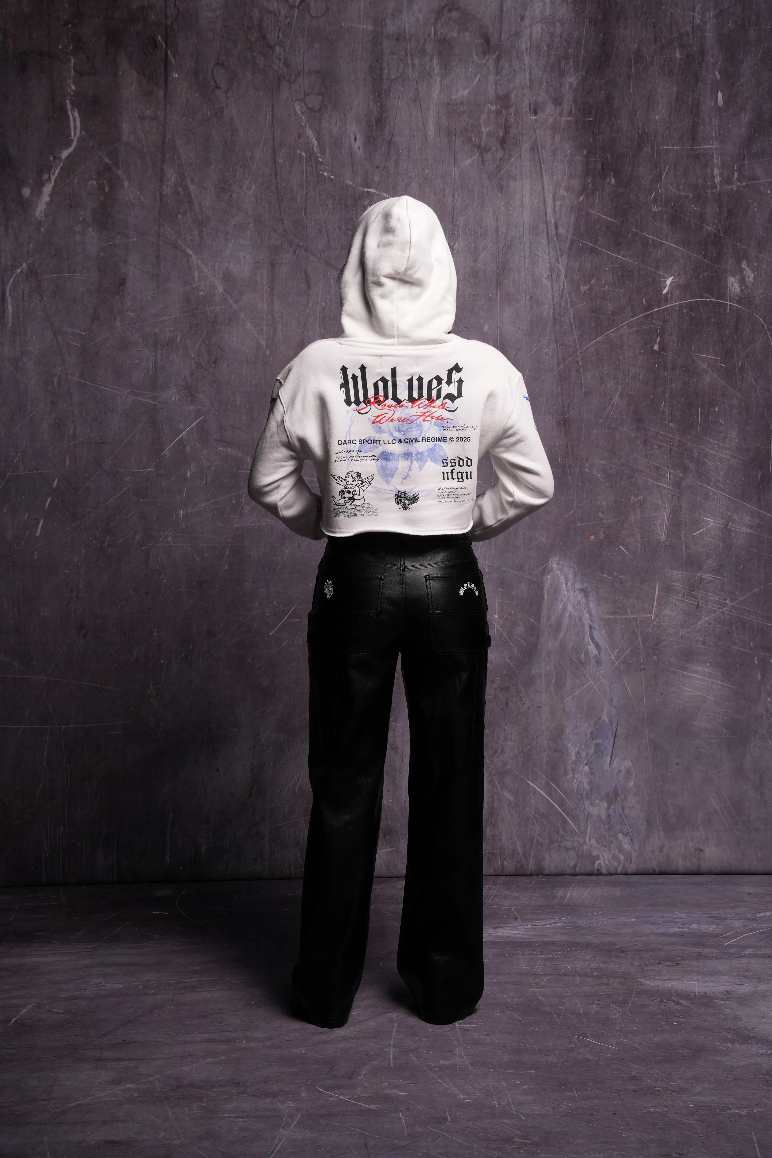 Infernal Bloom "Pierce" (Cropped) Hoodie in Cream