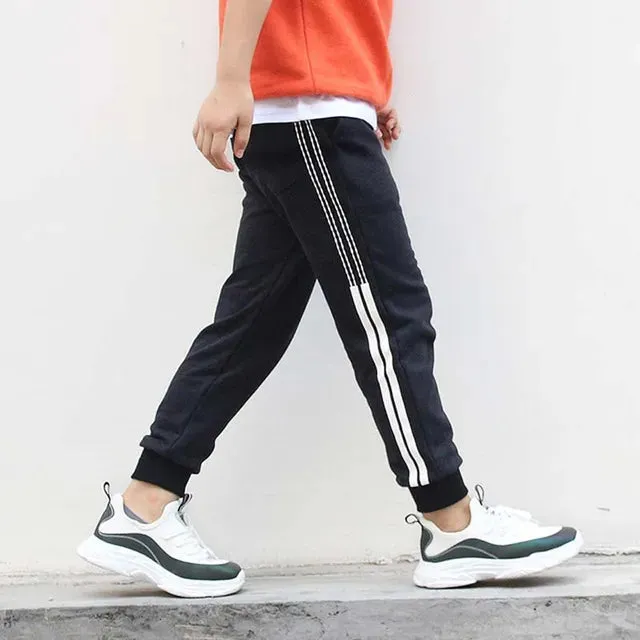 Kids Boys Girls Cotton Clothing Sports Pants Children Boy Running Clothes Pant Trousers Elastic Waist Bottoms