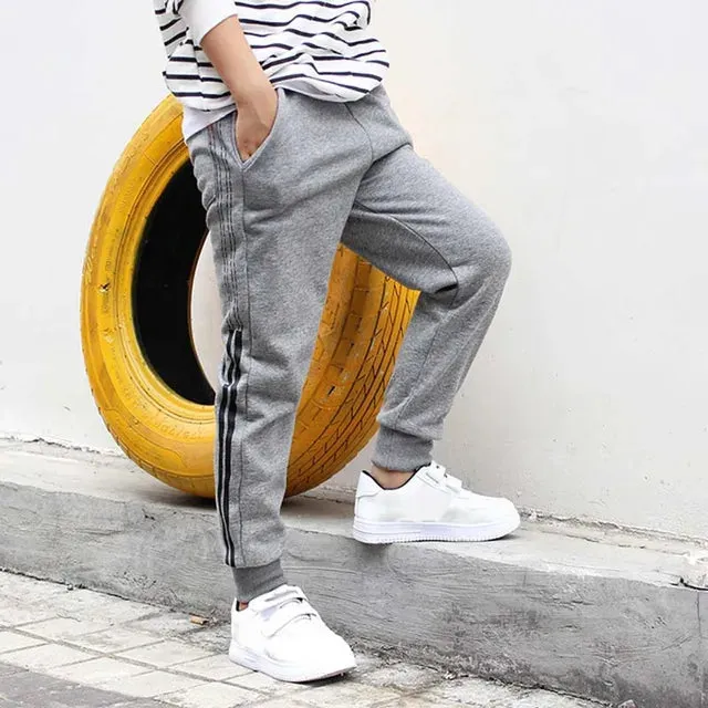 Kids Boys Girls Cotton Clothing Sports Pants Children Boy Running Clothes Pant Trousers Elastic Waist Bottoms