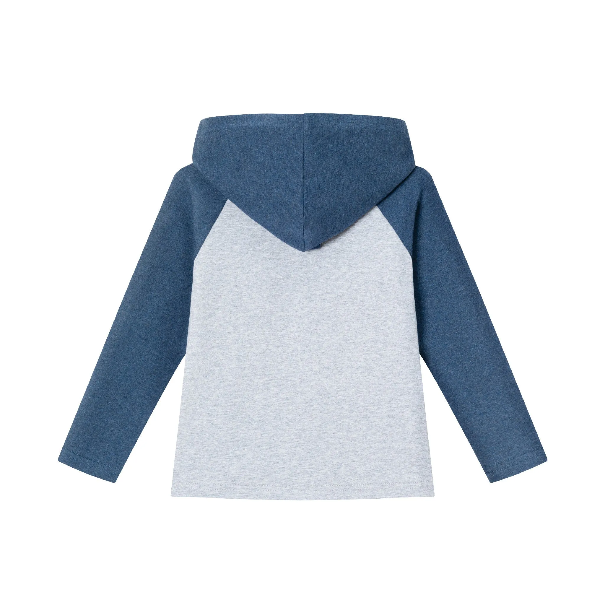 Kids Heather Grey/Navy Jersey Hooded Tee | Tasty Burger