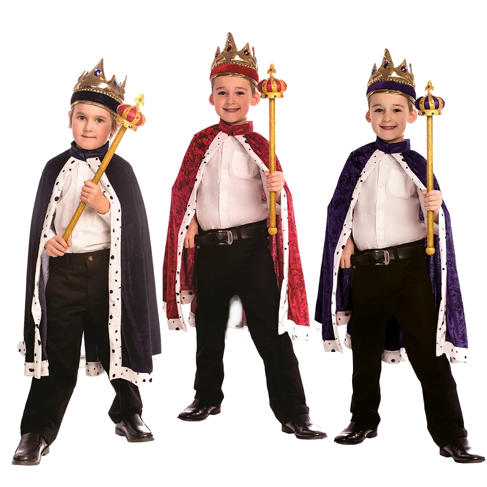King Crown And Robe Costume - Kids