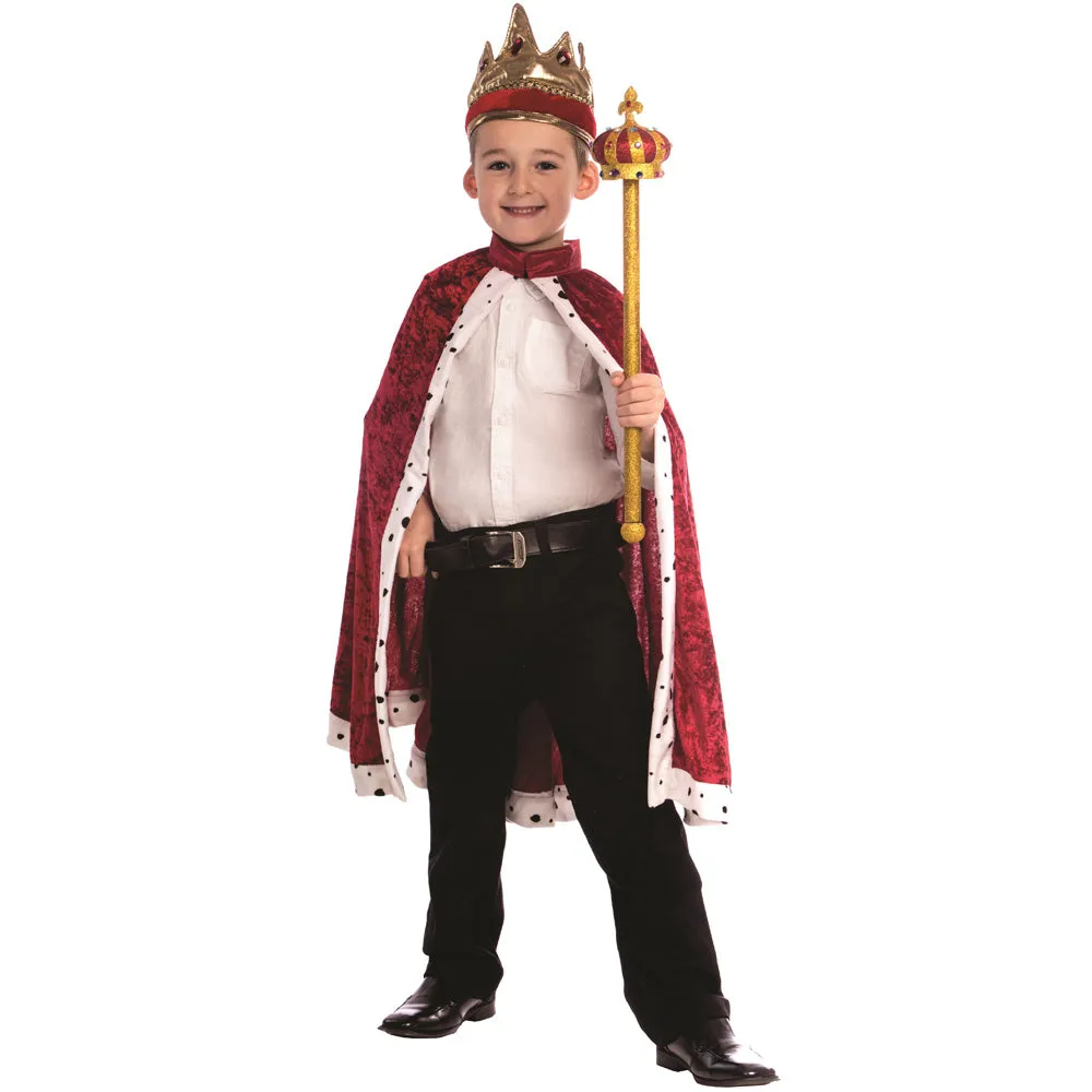 King Crown And Robe Costume - Kids
