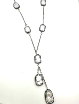 Large Mother Of Pearl Y Necklace