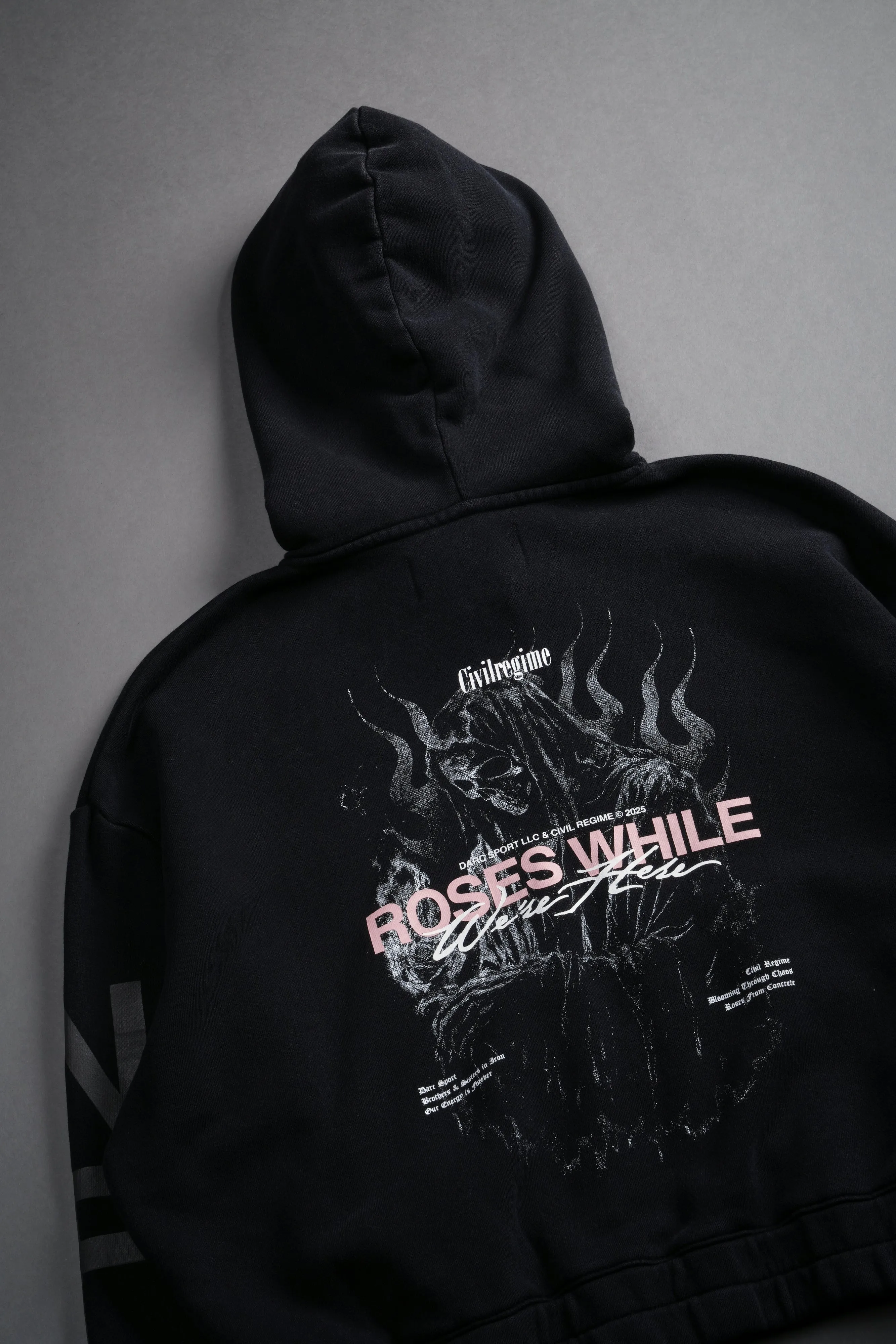Life and Death "Chambers" (Cropped) Zip Hoodie in Black