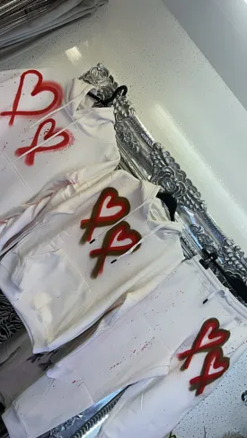 Lil Divas Made With Love Tracksuit - Red and Gold