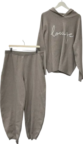 M Lounge Beige Knitted Joggers & Hoodie UK XXL