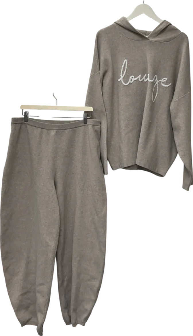 M Lounge Beige Knitted Joggers & Hoodie UK XXL