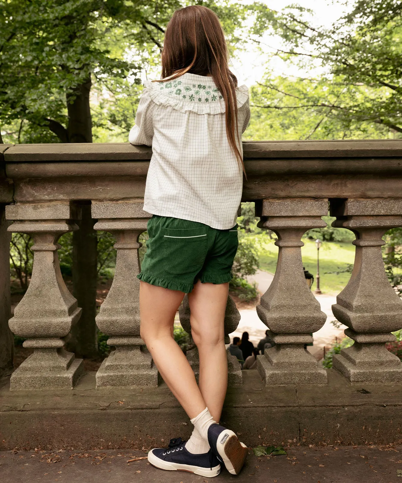 Maggie Blouse, Green Tattersall