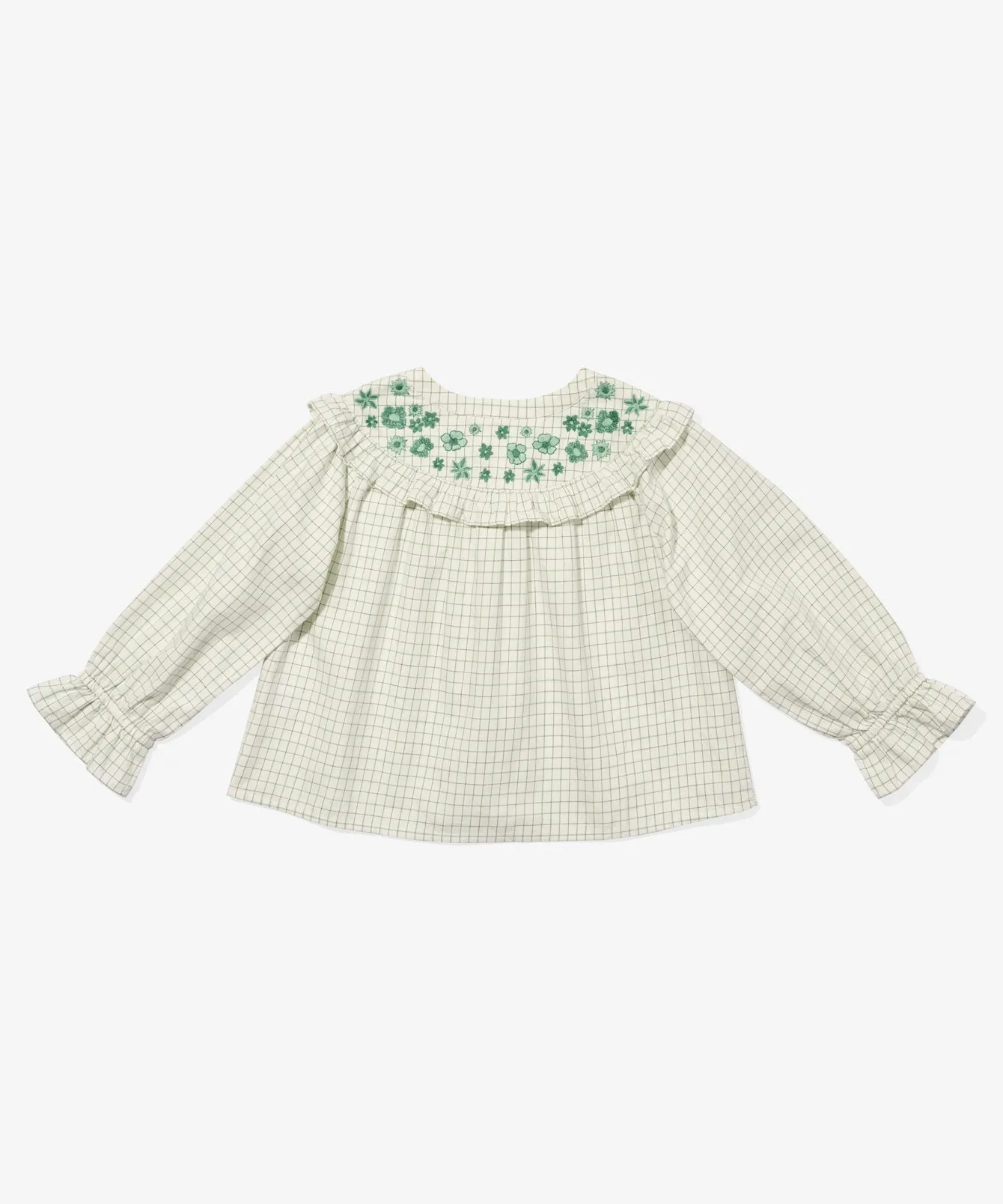 Maggie Blouse, Green Tattersall