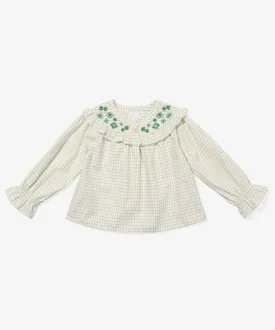 Maggie Blouse, Green Tattersall