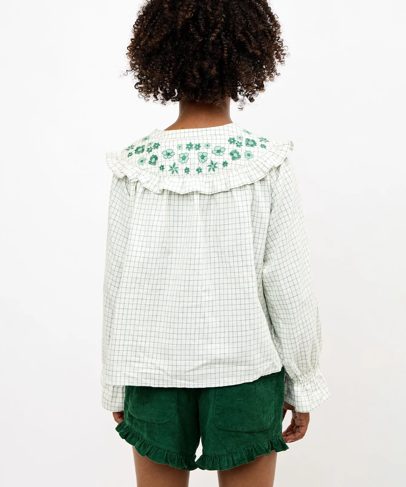 Maggie Blouse, Green Tattersall