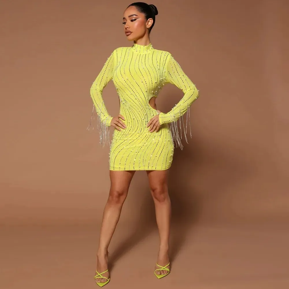 Medusa bodycon dress with sequin Detailing