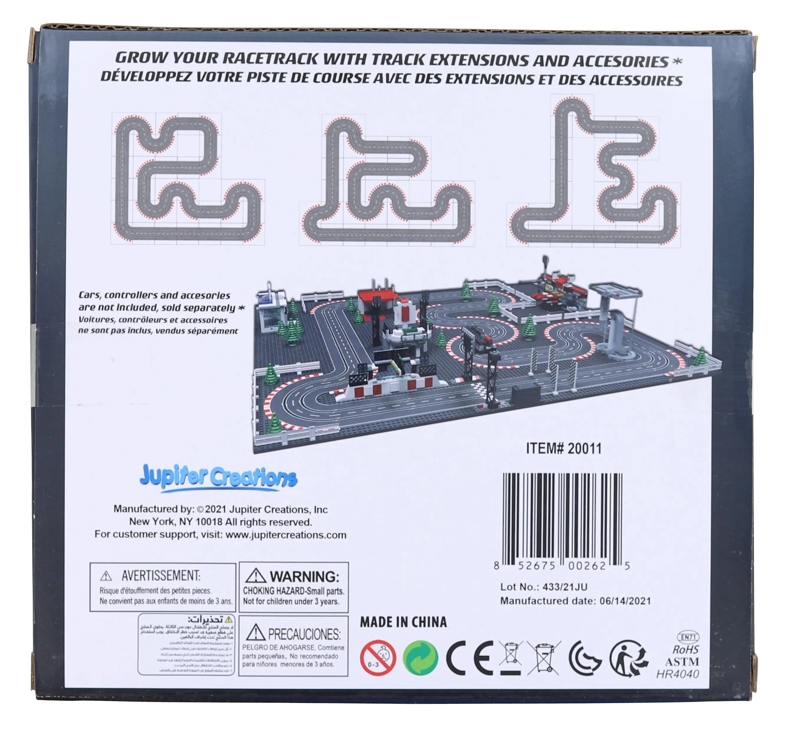 Micro Slot Racing 4-Piece Track Extension | 2 Curve | 2 Straight