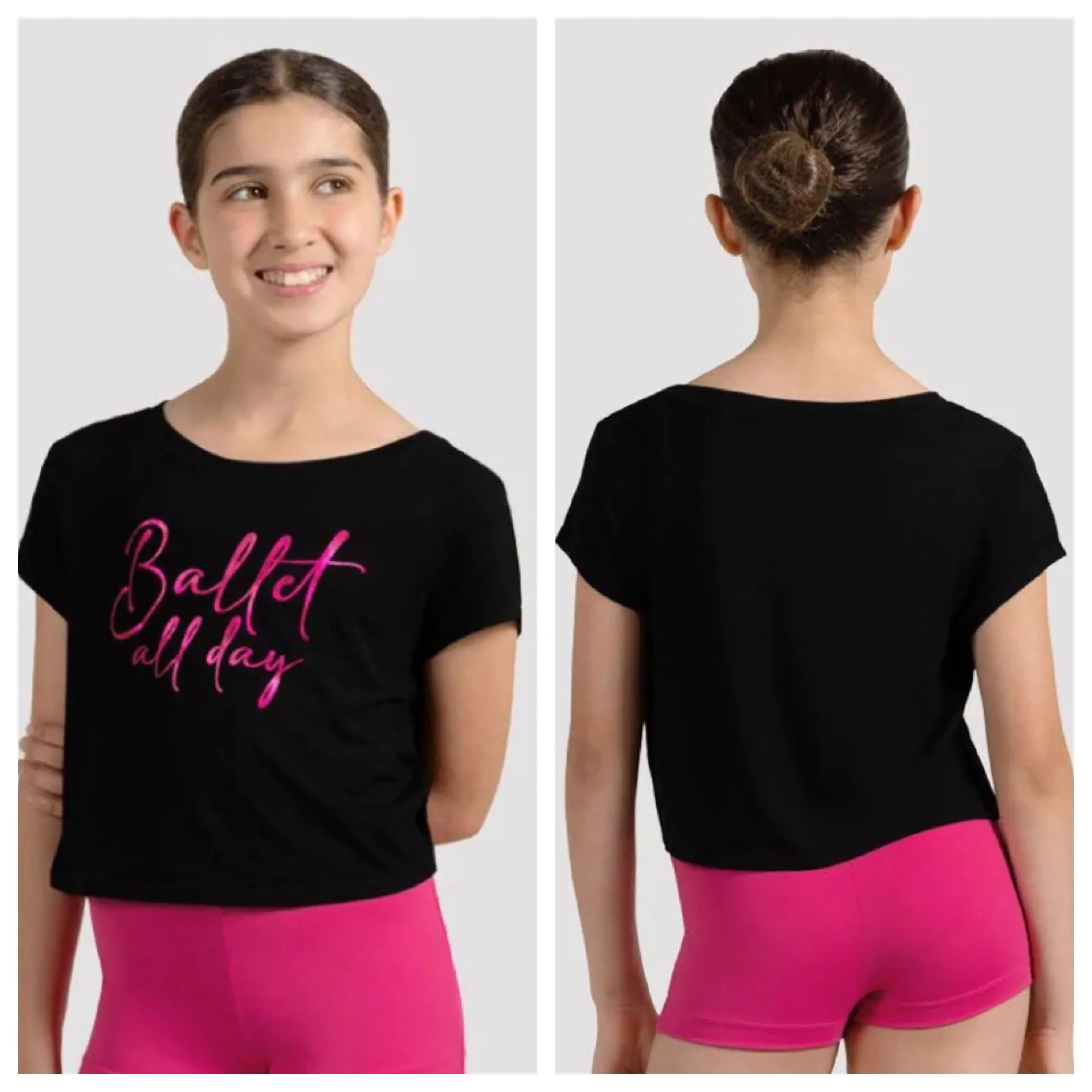 Mirella - Ballet Print Top - Child (M745C) - Black