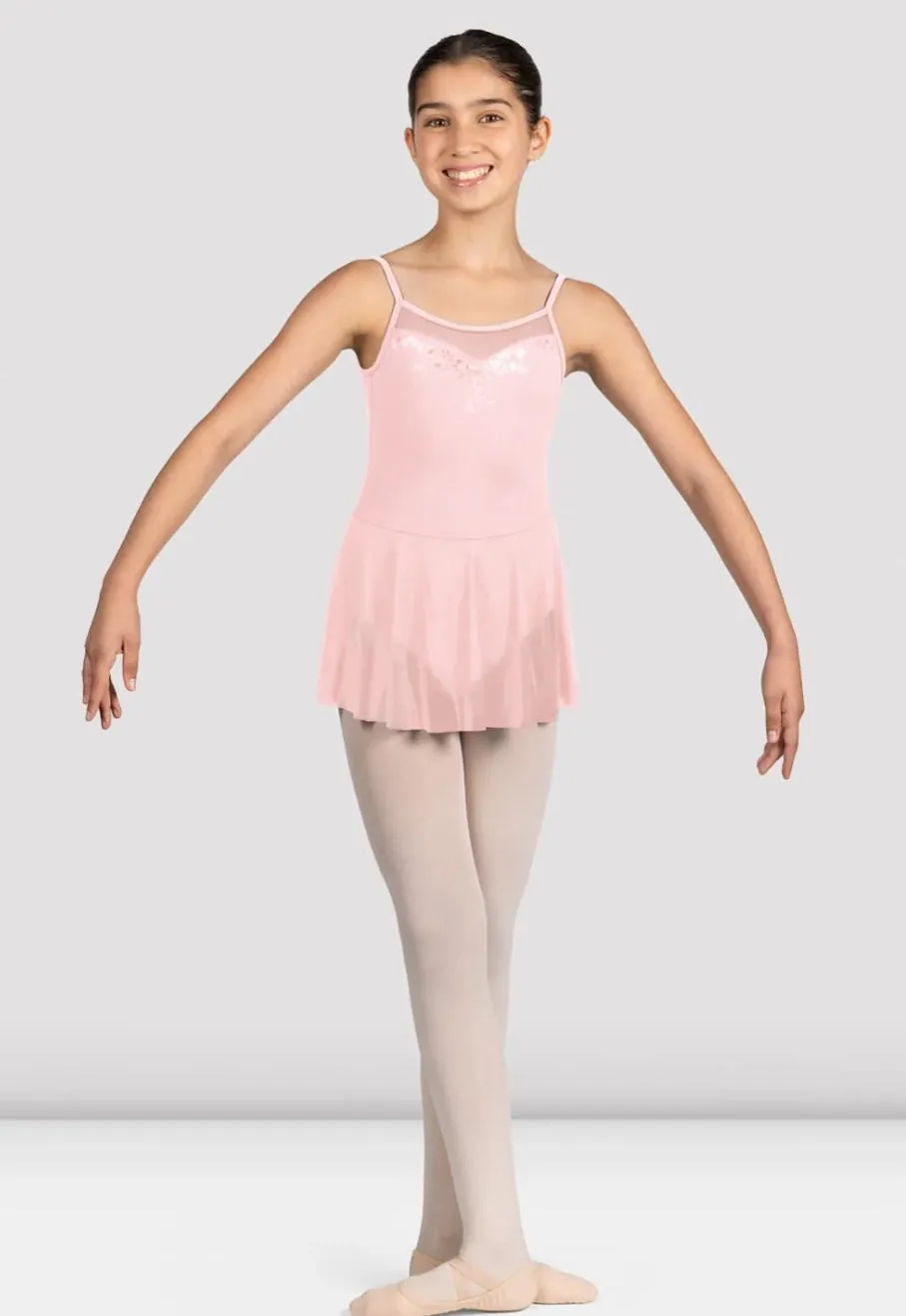 Mirella - Glow Girl Camisole Skirted Leotard - Child (M1247C) - Pink