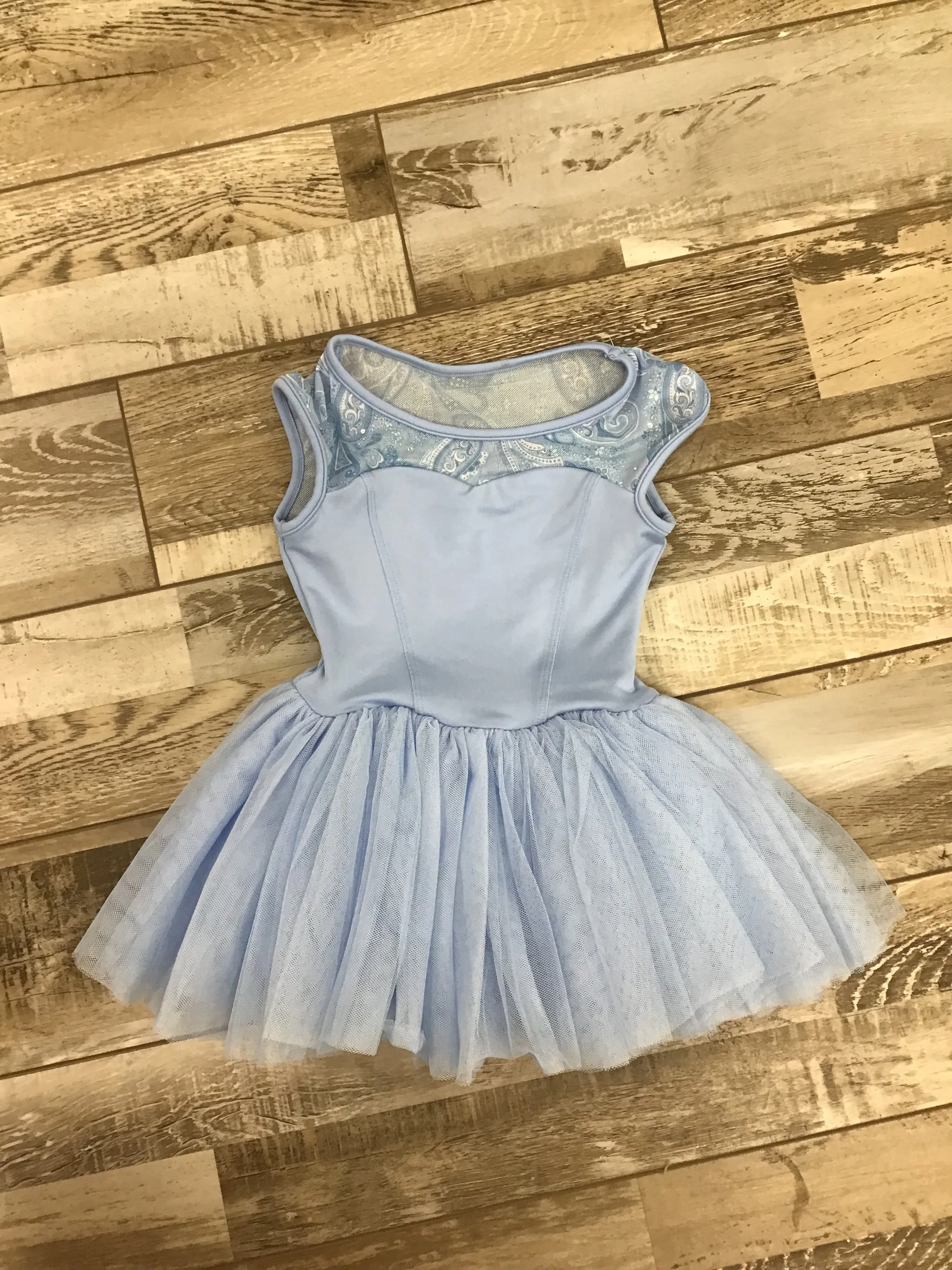 Mirella - Scoop Neck Cap Sleeve Tutu Leotard - Child (M1557C) - Blue