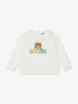 Moschino Baby Girls Teddy Logo Sweatshirt in White